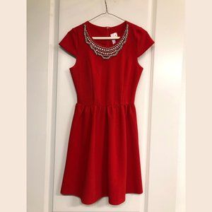 Francesca's Red Fit & Flare Dress